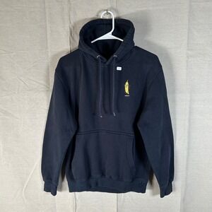 Blue Crown Mens Embroidered Banana Character Hoodie Black Size S Pullover